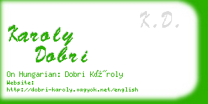 karoly dobri business card